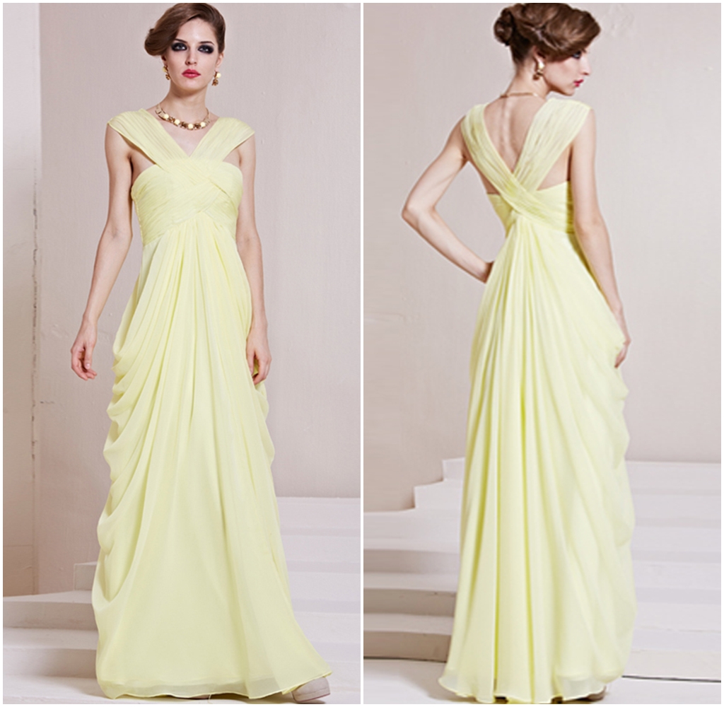 Vestido amarillo Elegante 1