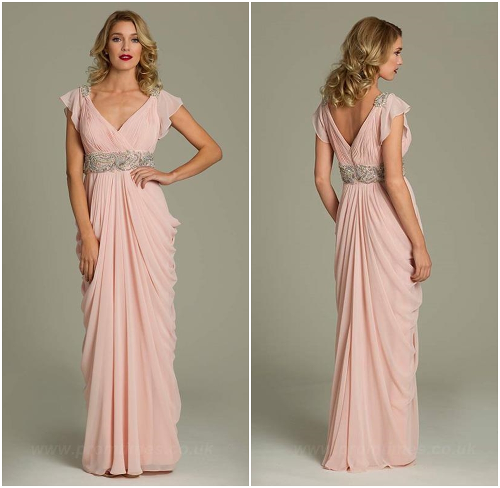Vestido rosa de raso Elegante 1