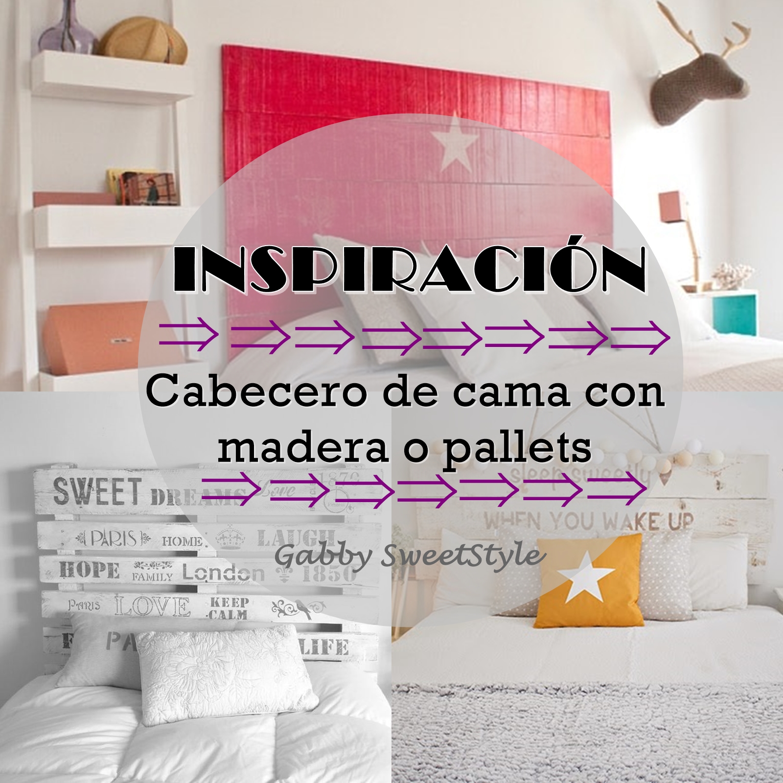 Inspiración: Cabecero de cama con madera o pallets